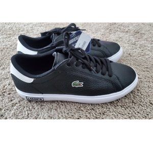 Brand new Lacoste men's black leather casual shoes